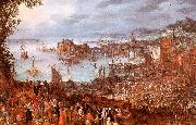 Jan Brueghel The Great Fish Market oil on canvas